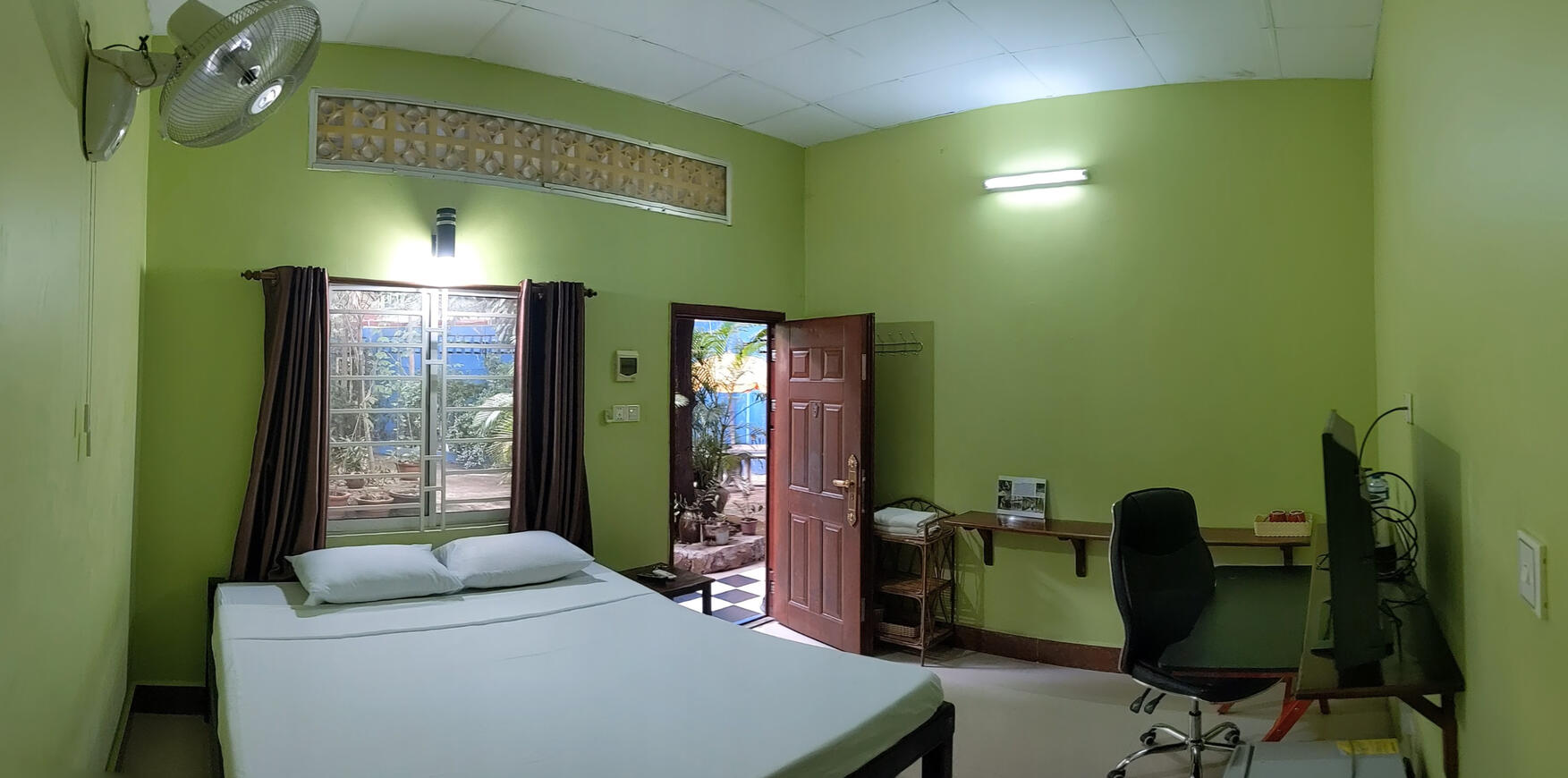 Interior, facing door